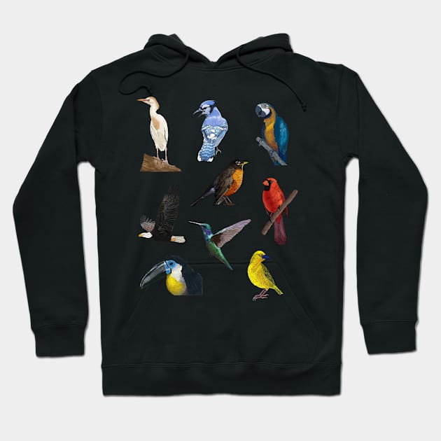 Nine Bird Illustration Pack Hoodie by esslev